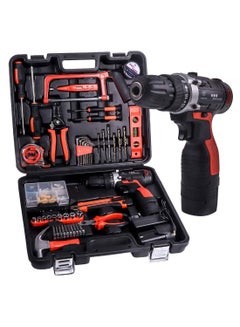 Buy 60-Piece Cordless Hammer Drill Tool Kit Black/Orange/Clear 17cm in UAE