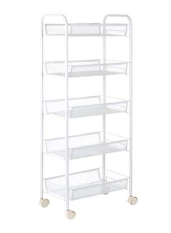 Buy Multi-Purpose Rolling Storage Trolley Cart For Kitchen White in Saudi Arabia