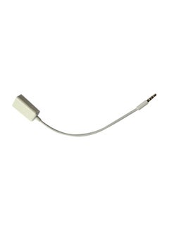 اشتري كابل محول من منفذ AUX ذكر إلى USB أنثى مقاس 3.5 مم أبيض في الامارات