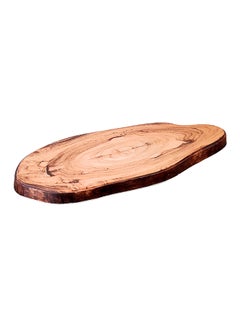 Buy Oval Wooden Plate Brown 18inch in Saudi Arabia