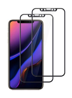 Buy 2-Piece Tempered Glass Screen Protector For Apple iPhone 11 Pro/iPhone Xs/X Clear/Black in UAE