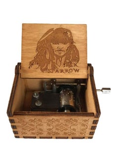 اشتري Wooden Hand Cranked Collectable Engraved Music Box في السعودية