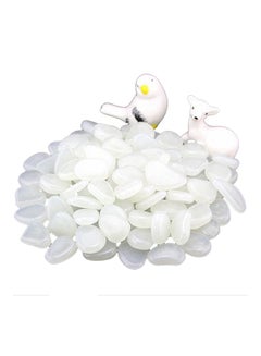 اشتري 50-Piece Glow In The Dark Luminous Garden Pebbles White 11.50x2.00x11.00centimeter في السعودية