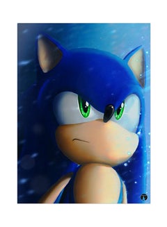 Buy Video Game Sonic Metal Plate Poster Blue/Beige 15 x 20cm in UAE