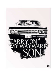 Buy Supernatural Metal Plate Poster Black/White 15 x 20cm in UAE