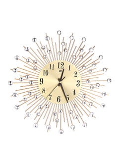 Buy Large Decorative 3D Iron Art Wall Clock Gold in Saudi Arabia