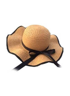 اشتري قبعة كاجوال من القش للحماية من الشمس بني فاتح/أسود في السعودية