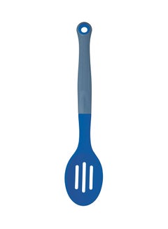 Buy Colourworks Bright Silicone-Headed Slotted Spoon Blue 29centimeter in UAE