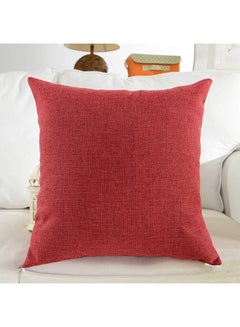 Buy 6-Piece  Decorative Solid Filled Cushion Red 30x30cm in Saudi Arabia