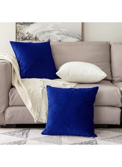 Buy 6-Piece  Decorative Solid Filled Cushion Blue 40x40cm in Saudi Arabia