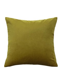 Buy 4-Piece Solid Pattern Decorative Pillow Velvet Lime 40 x 40cm in Saudi Arabia