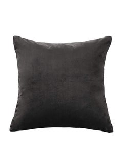 Buy 2-Piece Decorative Solid Filled Cushion Dark Grey 40x40cm in Saudi Arabia