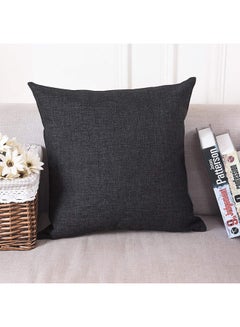 Buy 5-Piece Solid Pattern Decorative Pillow polyester Black 45x45cm in Saudi Arabia