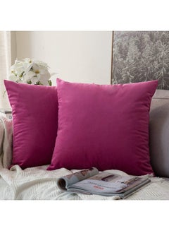 Buy 5-Piece Decorative Solid Filled Cushion Pink 45x45cm in Saudi Arabia