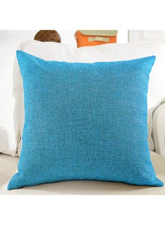 Buy Solid Pattern Decorative Pillow linen Turquoise 40 x 40cm in Saudi Arabia