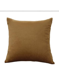 Buy 3-Piece Decorative Solid Filled Cushion Gold 30x30cm in Saudi Arabia