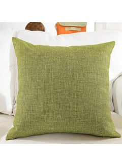 Buy 3-Piece Linen Decorative Solid Filled Cushion Set Lime 40x40cm in Saudi Arabia