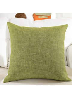 Buy 4-Piece Linen Decorative Solid Filled Cushion Set Lime 30x30cm in Saudi Arabia