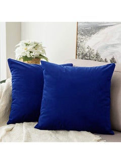 Buy Solid Pattern Decorative Pillow polyester Blue 65x65cm in Saudi Arabia