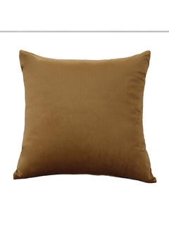 Buy 2-Piece Solid Pattern Decorative Pillow Velvet Brown 40 x 40cm in Saudi Arabia