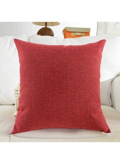 Buy 3-Piece Decorative Solid Filled Cushion Red 65x65cm in Saudi Arabia