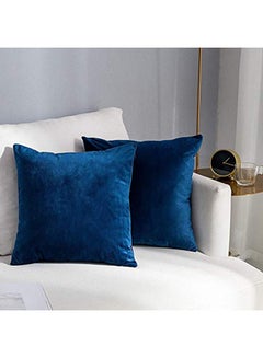 Buy 5-Piece Decorative Solid Filled Cushion Royal Blue 45x45cm in Saudi Arabia