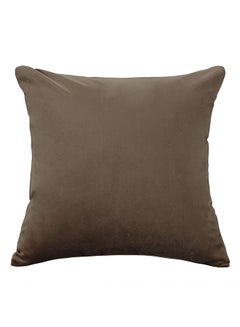 اشتري 6-Piece Velvet Decorative Solid Filled Cushion Set Brown 25x25centimeter في السعودية