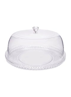 Buy Acrylic Dessert Dish With Cover Clear 33x15centimeter in UAE