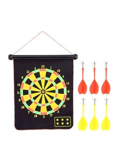 اشتري 7-Piece Magnetic Double Sided Dartboard With Safety Dart Set في الامارات