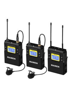 Buy 3-Piece Dual-Channel Condenser Microphone System WMIC-01 Black in Egypt