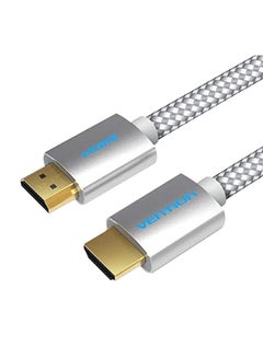 اشتري كابل مضفر من القطن HDMI 2.0 إلى 3D 4K رمادي فضي في الامارات