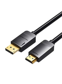 اشتري كابل من HDMI ذكر إلى 4k DP ذكر 2متر أسود/ذهبي في الامارات