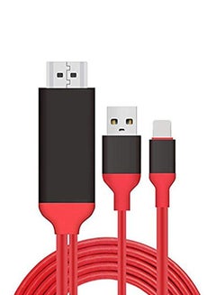 Buy Lighting To HDMI HDTV AV Adapter Cable Red/Black in UAE