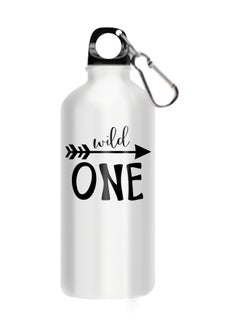 Buy Wild One Printed Water Bottle White 510ml in Egypt