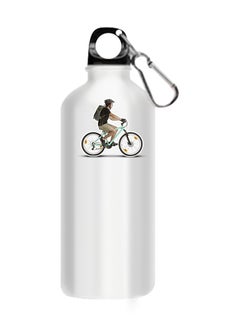 Buy Cycling Printed Water Bottle White 510ml in Egypt