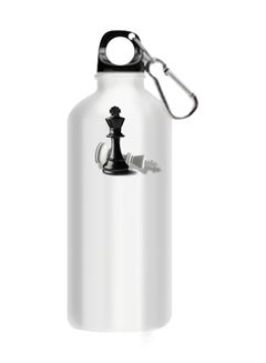 Buy Chess Piece Printed Water Bottle White 510ml in Egypt