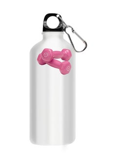 Buy Dumbbell Printed Water Bottle White 510ml in Egypt