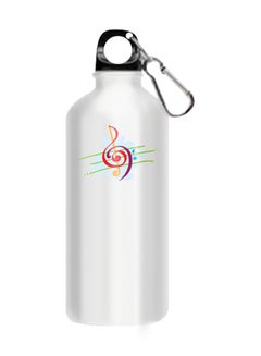 Buy Stainless Steel Printed Water Bottle White 510ml in Egypt