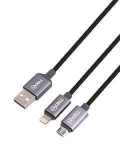 Buy Hi Cell 2 in 1 AUX Lightning Connector USB Cable Black in UAE