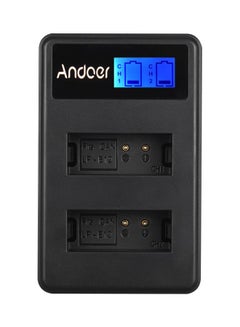 Buy LCD2-LPE12 Compact Dual Channel Battery Charger For Canon LP-E12 Black in UAE