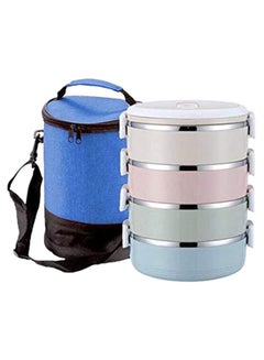 Buy 4-Layer Portable Thermal Container Lunch Box With Bag Multicolour in Saudi Arabia