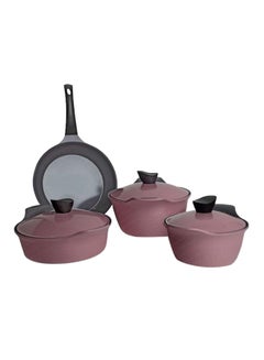 Buy 7-Piece Korean Granite Cookware Set Dark Tornado/Black in UAE