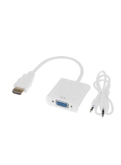Buy HDMI To VGA Video Converter Adapter Cable White in Saudi Arabia