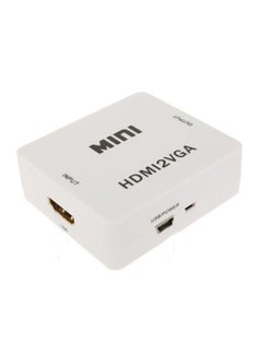 اشتري Mini HDMI To VGA Audio Converter White في مصر