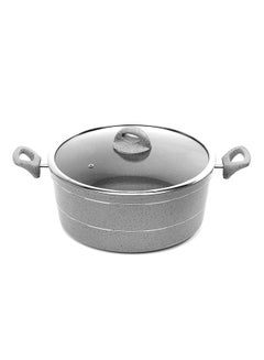 Buy Casserole With Lid Grey/Clear 32centimeter in UAE