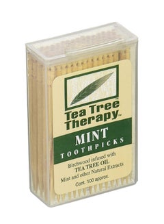 Buy Pack Of 100 Mint Toothpicks Yellow in UAE