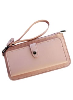 Buy Leather Zipper Wallet Pink in Saudi Arabia