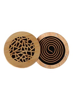 Buy Round Bamboo Bakhoor Burner Brown in Saudi Arabia