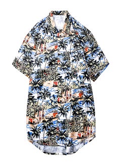 Buy Short Sleeve Printed Turn Down Collar Shirt Multicolour in Saudi Arabia