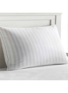 Buy Pack Of 2 Striped Hotel Pillows microfiber White 90x50cm in UAE